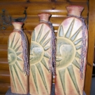 Set of 3 Sun Mexican Vases